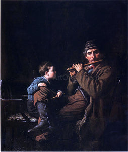  Eastman Johnson The Earnest Pupil (also known as The Fifers) - Canvas Art Print