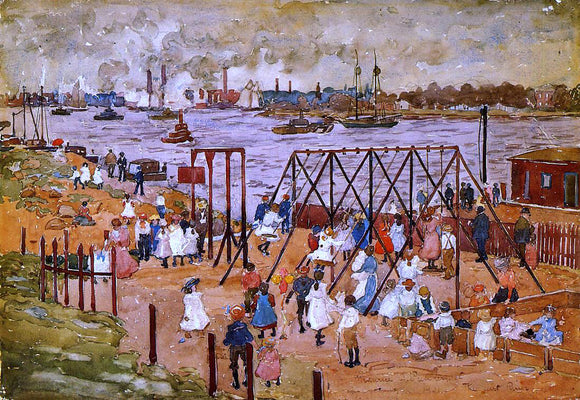  Maurice Prendergast The East River - Canvas Art Print