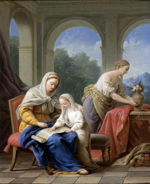  Louis-Jean-Francois Lagrenee The Education of the Virgin - Canvas Art Print