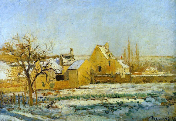  Camille Pissarro The Effect of Snow at l'Hermitage - Canvas Art Print