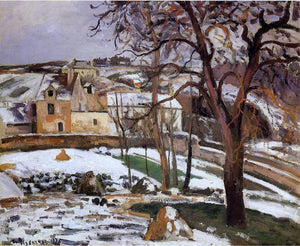  Camille Pissarro The Effect of Snow at l'Hermitage, Pontoise - Canvas Art Print