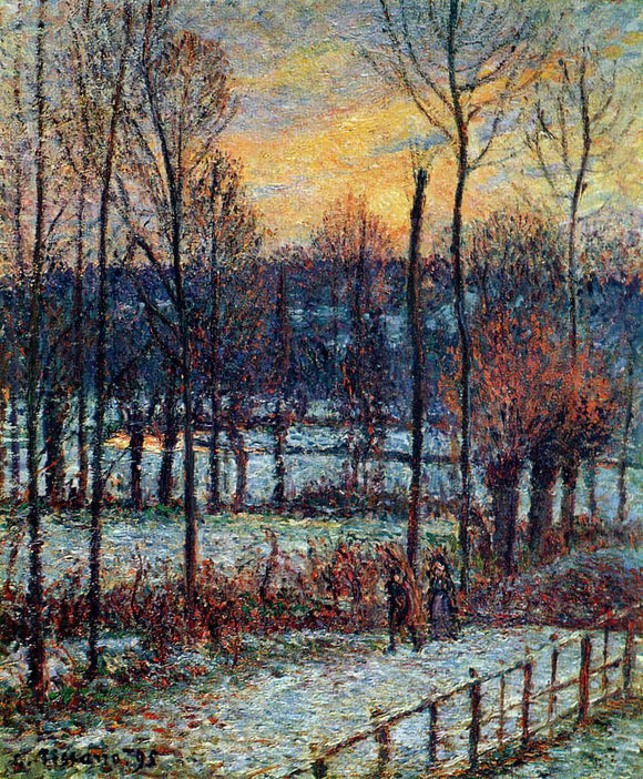 Camille Pissarro The Effect of Snow, Sunset, Eragny - Canvas Art Print