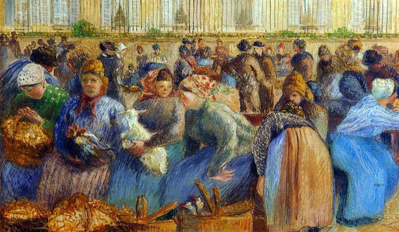  Camille Pissarro The Egg Market - Canvas Art Print