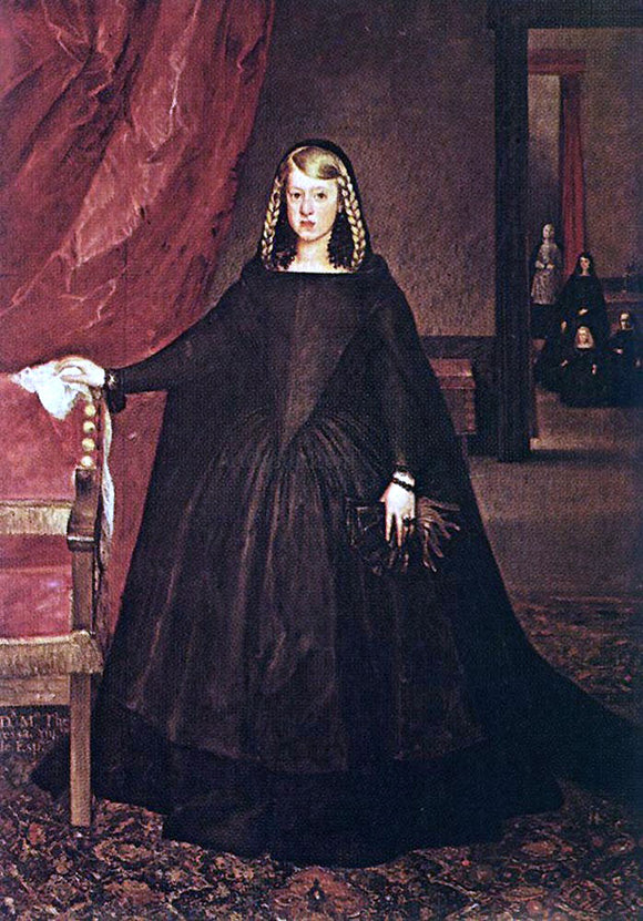  Juan Bautista Martinez Del Mazo The Empress Dona Margarita de Austria in Mourning Dress - Canvas Art Print