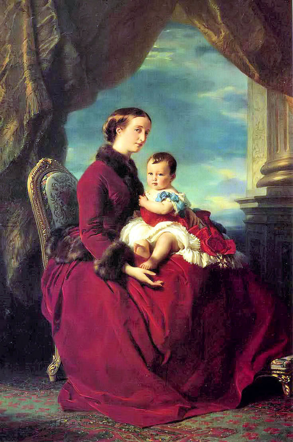  Franz Xavier Winterhalter The Empress Eugenie Holding Louis Napoleon - Canvas Art Print