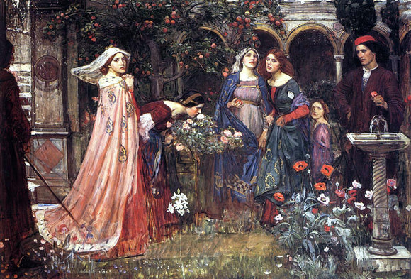  John William Waterhouse The Enchanted Garden - Canvas Art Print