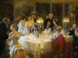  Jules Alexandre Grun The End of Dinner - Canvas Art Print