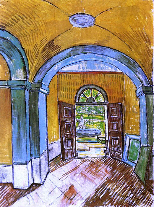  Vincent Van Gogh The Entrance Hall of Saint-Paul Hospital - Canvas Art Print