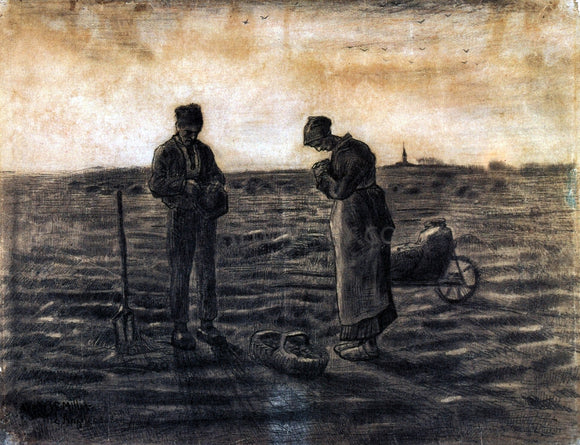  Vincent Van Gogh The Evening Prayer (after Millet) - Canvas Art Print