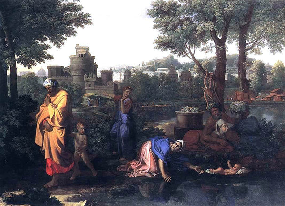  Nicolas Poussin The Exposition of Moses - Canvas Art Print