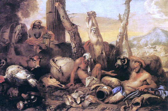  Giovanni Benedetto Castiglione The Fable of Diogenes - Canvas Art Print