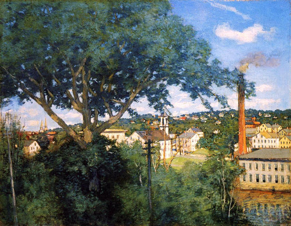  Julian Alden Weir The Factory Village - Canvas Art Print