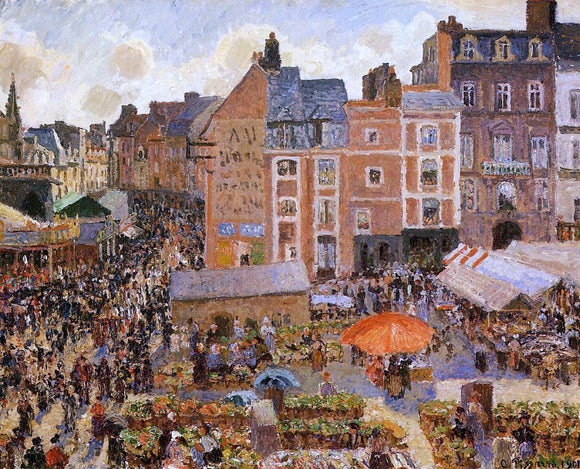  Camille Pissarro The Fair, Dieppe: Sunny Afternoon - Canvas Art Print