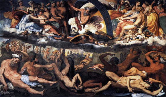  Perino Del vaga The Fall of the Giants - Canvas Art Print