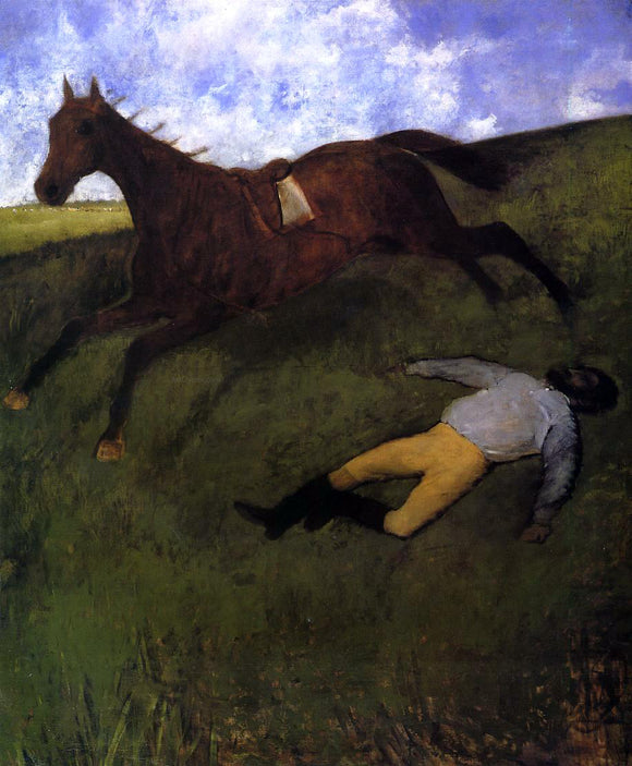  Edgar Degas The Fallen Jockey (also known as Fallen Jockey) - Canvas Art Print