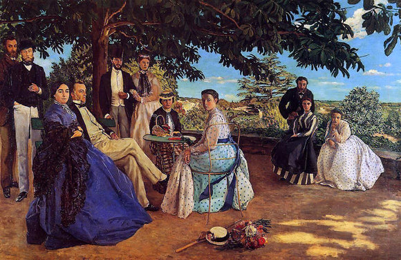 Jean Frederic Bazille The Family Gathering - Canvas Art Print