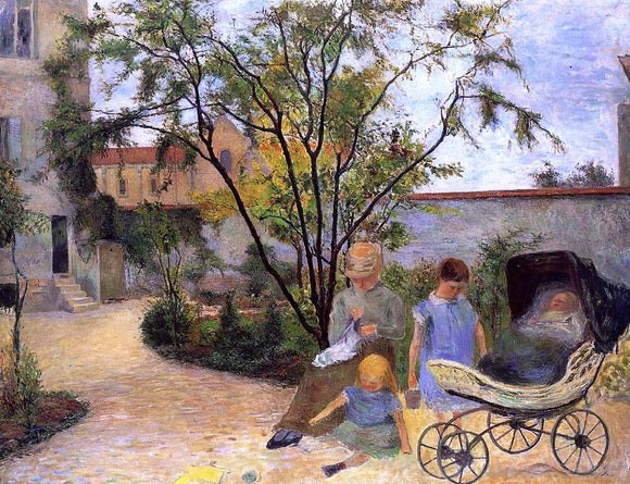  Paul Gauguin The Family in the Garden, rue Carcel - Canvas Art Print
