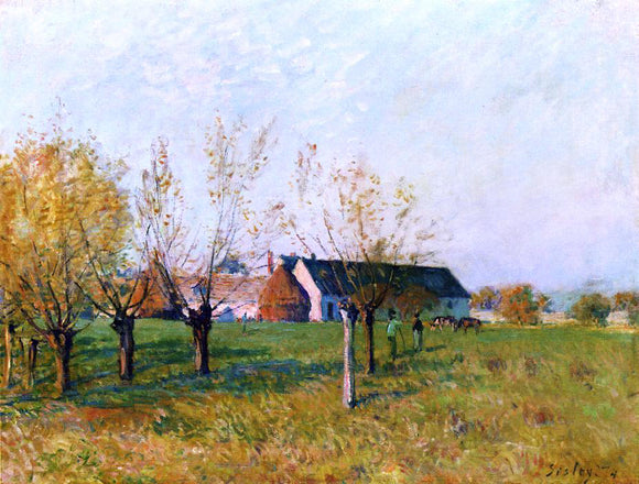  Alfred Sisley The Farm at Trou d'Enfer, Autumn Morning - Canvas Art Print