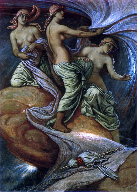  Elihu Vedder The Fates Gathering in the Stars - Canvas Art Print