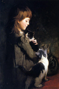  Abbott Handerson Thayer The Favorite Kitten - Canvas Art Print