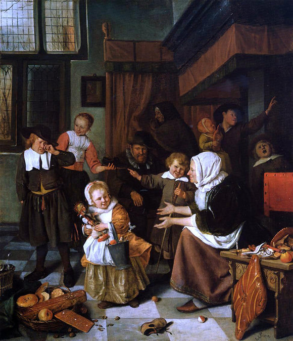  Jan Steen The Feast of Saint Nicholas - Canvas Art Print