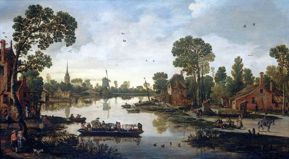  Esaias Van de Velde The Ferry - Canvas Art Print
