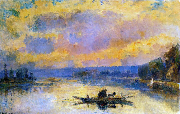  Albert Lebourg The Ferry at Bouille, Sunset - Canvas Art Print