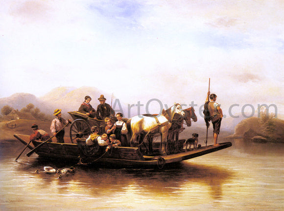  Wilhelm Alexander Meyerheim The Ferry Crossing - Canvas Art Print