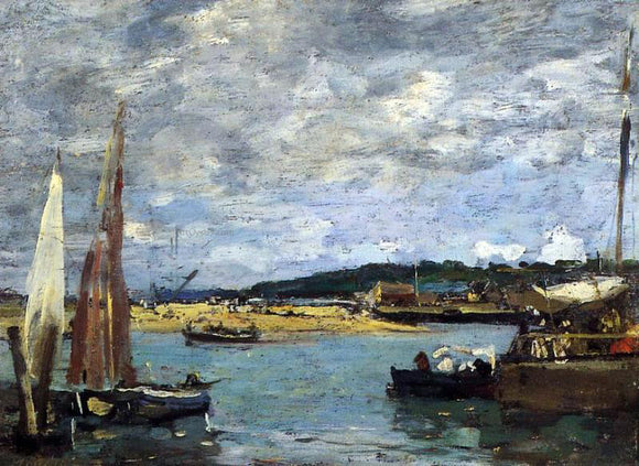  Eugene-Louis Boudin The Ferry to Deauville - Canvas Art Print