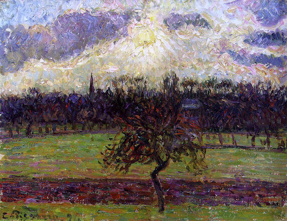  Camille Pissarro The Fields of Eragny, the Apple Tree - Canvas Art Print