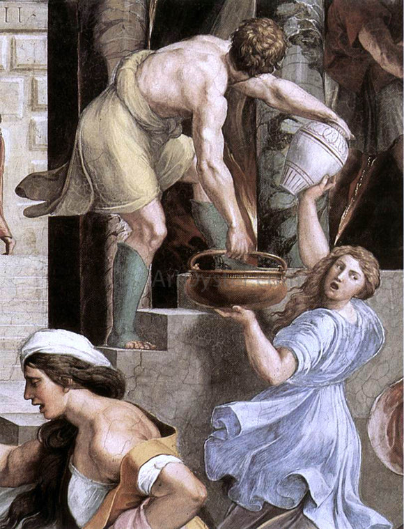  Raphael The Fire in the Borgo (detail 2) (Stanza dell'Incendio di Borgo) - Canvas Art Print