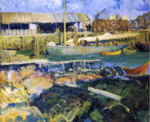  George Wesley Bellows A Fish Wharf, Matinicus Island - Canvas Art Print
