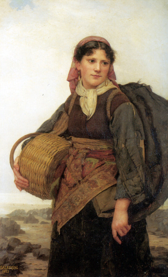  Eugenie Marie Salanson The Fishergirl - Canvas Art Print