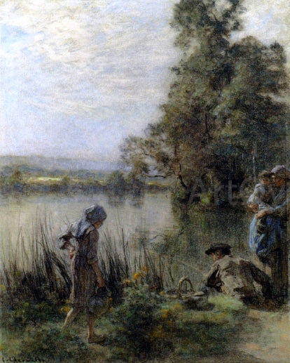  Leon Augustin L'hermitte) The Fisherman's Family - Canvas Art Print