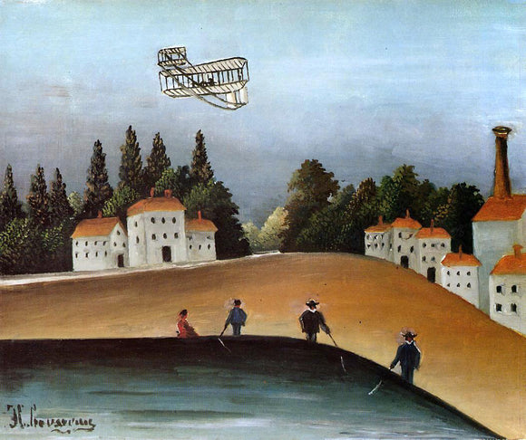  Henri Rousseau The Fishermen and the Biplane - Canvas Art Print