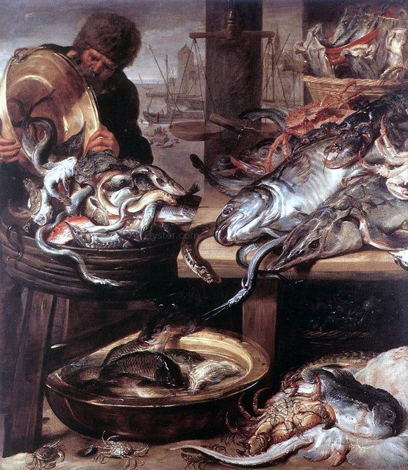 Frans Snyders The Fishmonger - Canvas Art Print