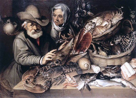  Bartolomeo Passerotti The Fishmonger's Shop - Canvas Art Print