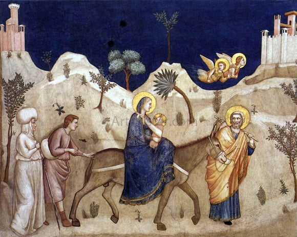  Giotto Di Bondone The Flight into Egypt (North Transept, Lower Church, San Francesco, Assisi) - Canvas Art Print