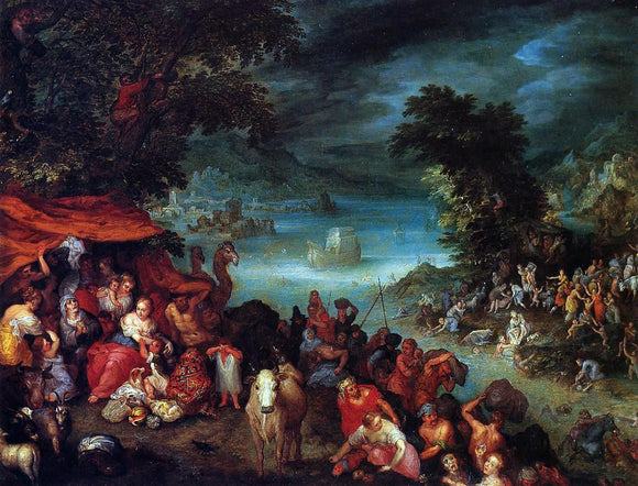  The Elder Jan Bruegel The Flood with Noah's Ark - Canvas Art Print