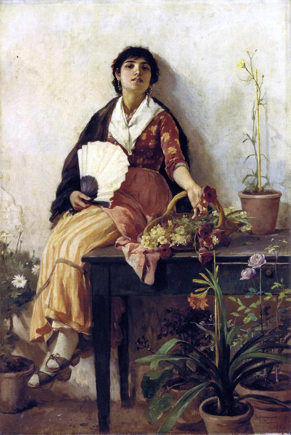  Frank Duveneck The Florentine Girl - Canvas Art Print