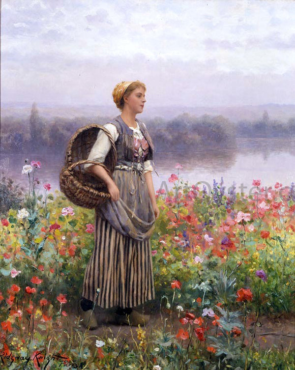  Daniel Ridgway Knight A Flower Girl - Canvas Art Print