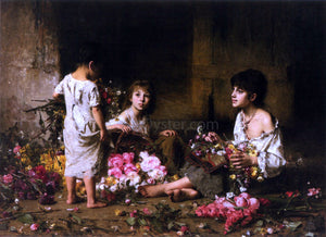  Alexei Alexeievich Harlamoff The Flower Girls - Canvas Art Print