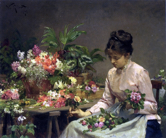  Victor Gabriel Gilbert The Flower Seller - Canvas Art Print