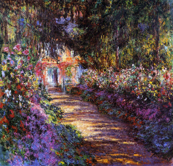  Claude Oscar Monet A Flowered Garden - Canvas Art Print