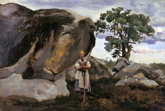  Jean-Baptiste-Camille Corot The Forest of Fontainebleau - Canvas Art Print