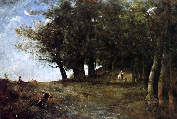  Jean-Baptiste-Camille Corot The Forestry Workers - Canvas Art Print