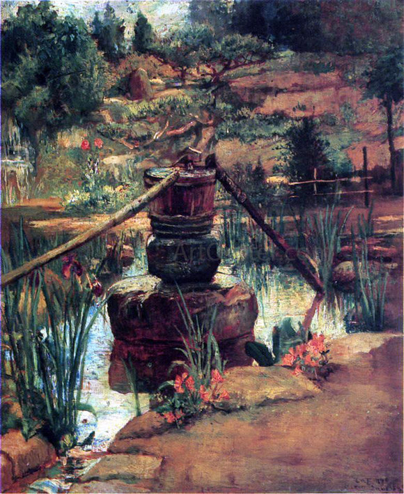  John La Farge The Fountain in Our Garden at Nikko - Canvas Art Print