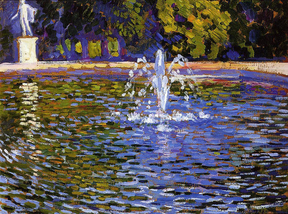 Theo Van Rysselberghe The Fountain: Parc Sans Souci at Potsdam (also known as Berlin) - Canvas Art Print