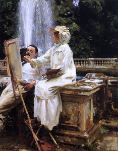  John Singer Sargent A Fountain, Villa Torlonia, Frascati, Italy - Canvas Art Print
