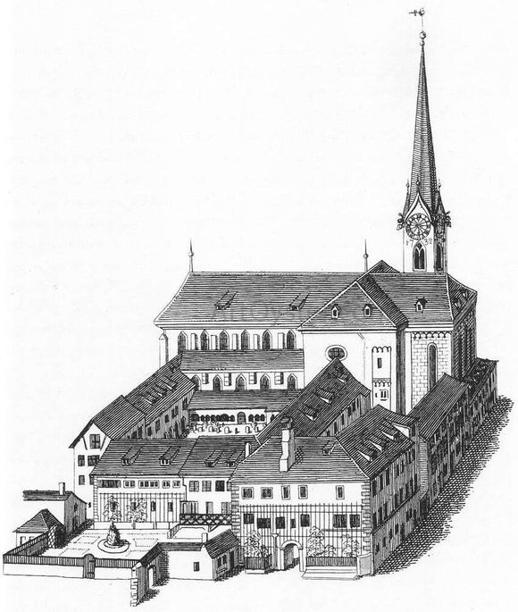  Heinrich Keller The Fraumunsterkirche in Zurich - Canvas Art Print
